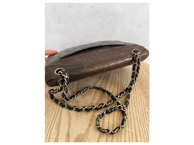 Borsa Chanel 2.55 Timeless in pelle marrone - vista 10