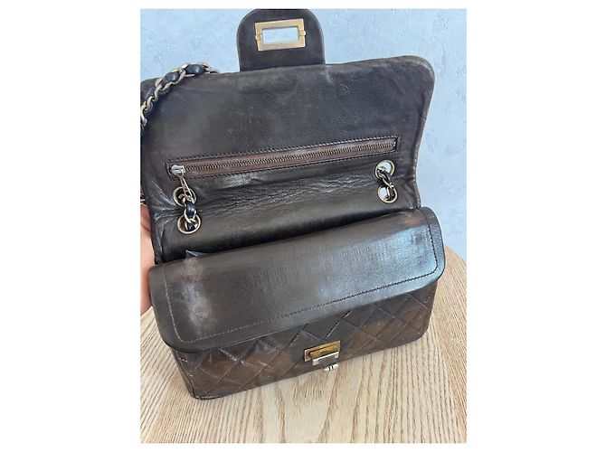 Borsa Chanel 2.55 Timeless in pelle marrone - vista 13