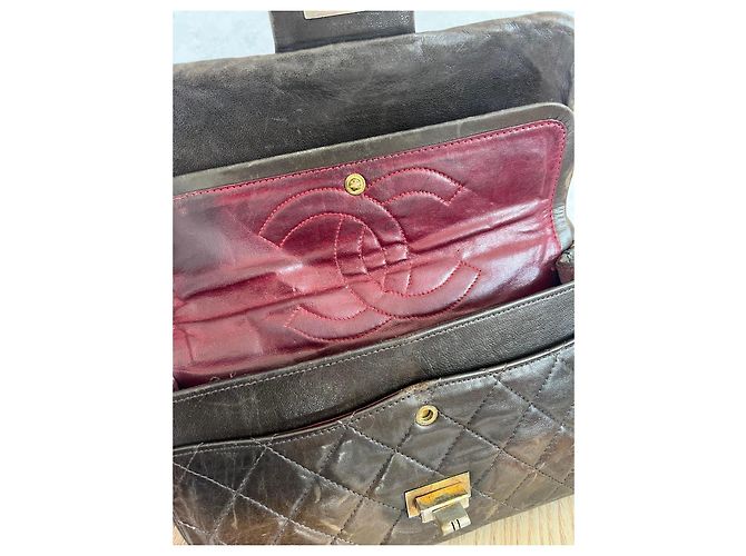 Borsa Chanel 2.55 Timeless in pelle marrone - vista 14