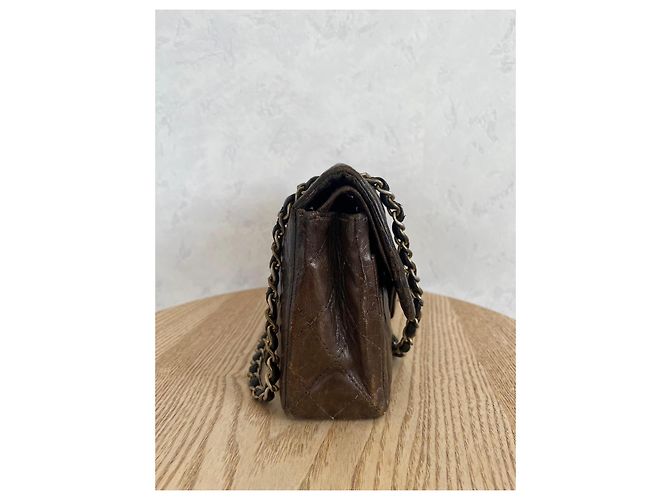 Borsa Chanel 2.55 Timeless in pelle marrone - vista 4