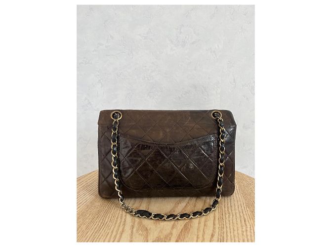 Borsa Chanel 2.55 Timeless in pelle marrone - vista 5