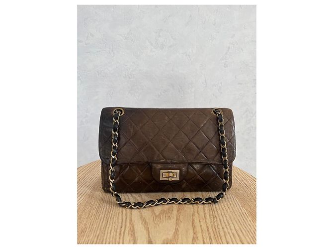 Borsa Chanel 2.55 Timeless in pelle marrone - vista 6