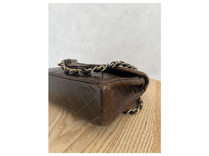 Borsa Chanel 2.55 Timeless in pelle marrone - vista 8