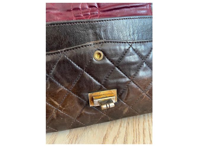 Borsa Chanel 2.55 Timeless in pelle marrone - vista 9