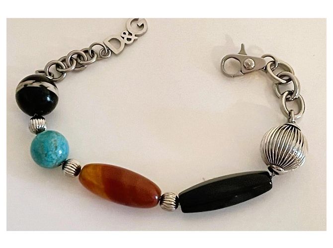 Bracciale Dolce & Gabbana con pietre multicolore Marrone Nero Metallico Turchese - vista 10