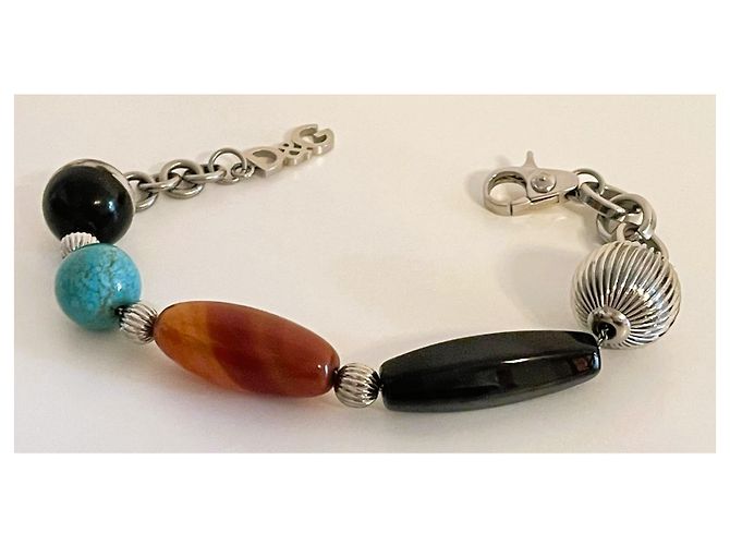 Bracciale Dolce & Gabbana con pietre multicolore Marrone Nero Metallico Turchese - vista 5