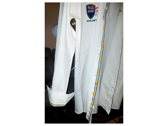 Camicia Paul & Shark bianca in cotone con ricami Bianco - vista 10