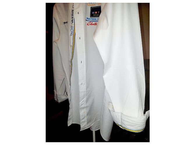 Camicia Paul & Shark bianca in cotone con ricami Bianco - vista 11
