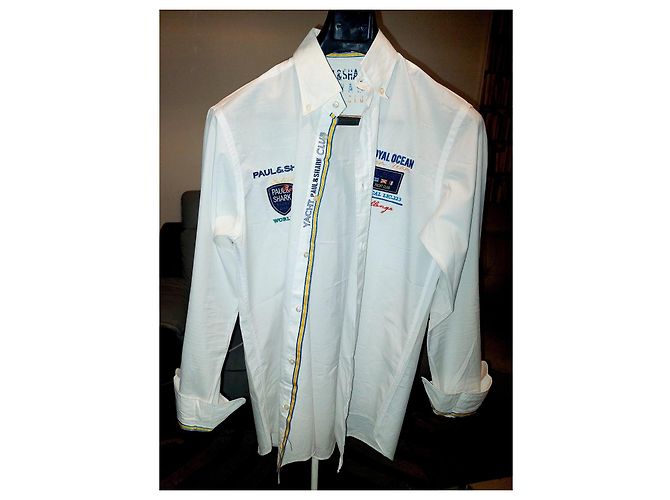 Camicia Paul & Shark bianca in cotone con ricami Bianco - vista 5