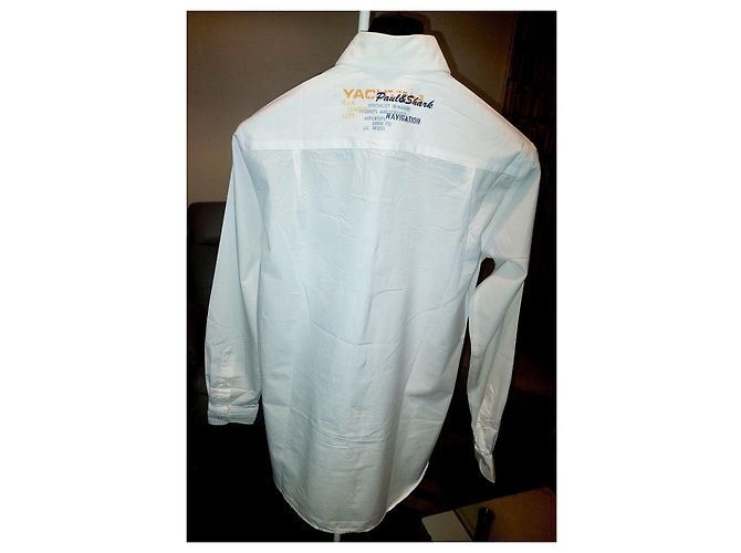 Camicia Paul & Shark bianca in cotone con ricami Bianco - vista 6