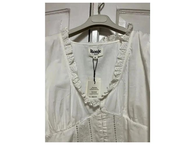 Rouje Blusa Wendy Uni Algodón Blanco Broderie Anglaise - vista 4