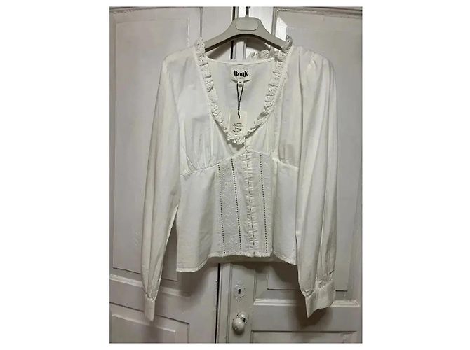 Rouje Blusa Wendy Uni Algodón Blanco Broderie Anglaise - vista 6
