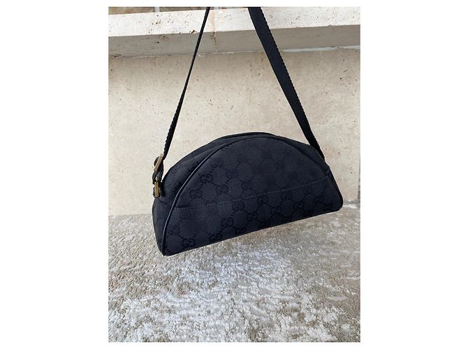 Borsa a tracolla Gucci GG Supreme in tela monogramma nero - vista 2