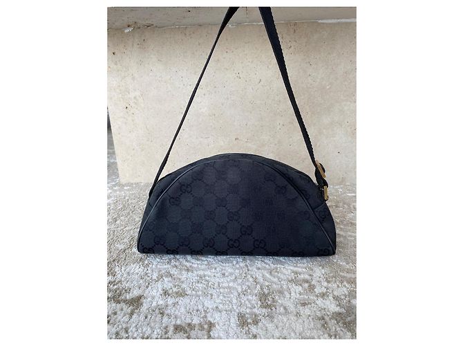 Borsa a tracolla Gucci GG Supreme in tela monogramma nero - vista 3