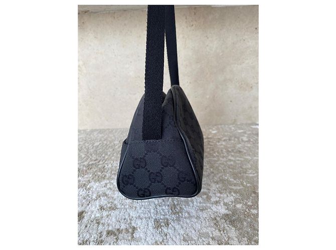 Borsa a tracolla Gucci GG Supreme in tela monogramma nero - vista 6