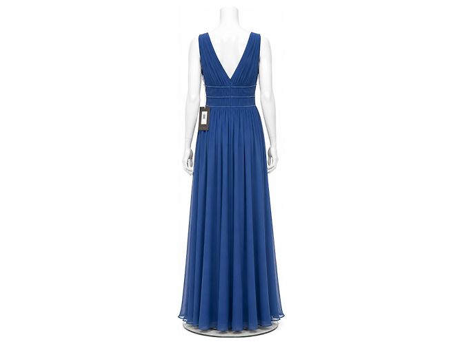 Vera Wang Abendkleid aus Jersey in Pacific Blue Blau - Ansicht 2