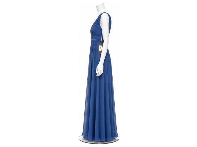 Vera Wang Abendkleid aus Jersey in Pacific Blue Blau - Ansicht 3