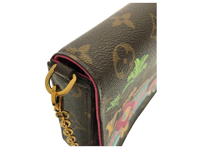 Vivienne Louis Vuitton Monogram Pochette Felicie M80859 Marrone Monogramma - vista 7