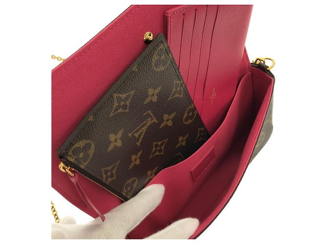 Vivienne Louis Vuitton Monogram Pochette Felicie M80859 Marrone Monogramma - vista 9
