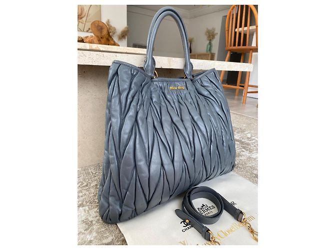 Miu Miu Borsa Matelassé in pelle grigia Grigio - vista 5