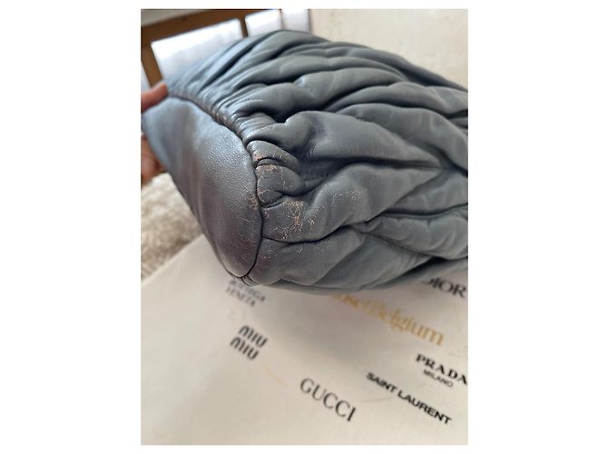 Miu Miu Borsa Matelassé in pelle grigia Grigio - vista 8