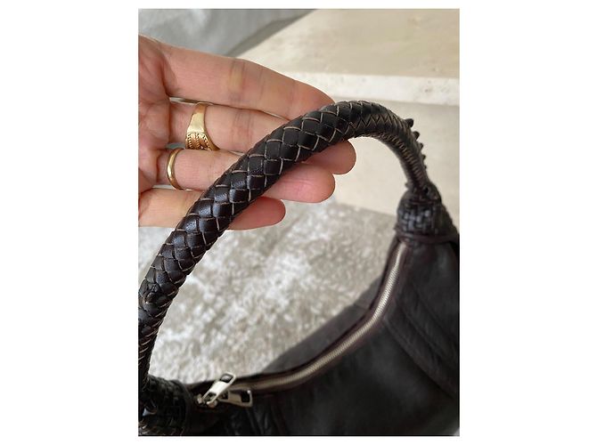 Fendi Borsa Hobo in Pelle Marrone - vista 13