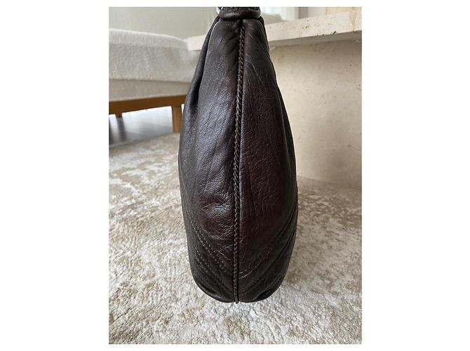 Fendi Borsa Hobo in Pelle Marrone - vista 8