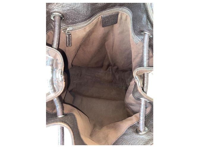 Borsa tote Gucci GG Supreme in tela marrone - vista 14
