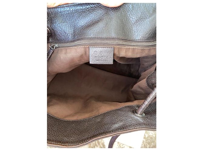 Borsa tote Gucci GG Supreme in tela marrone - vista 15