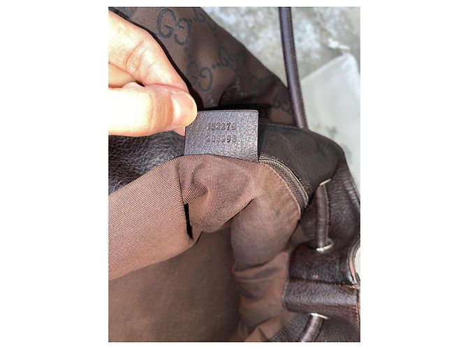 Borsa tote Gucci GG Supreme in tela marrone - vista 16