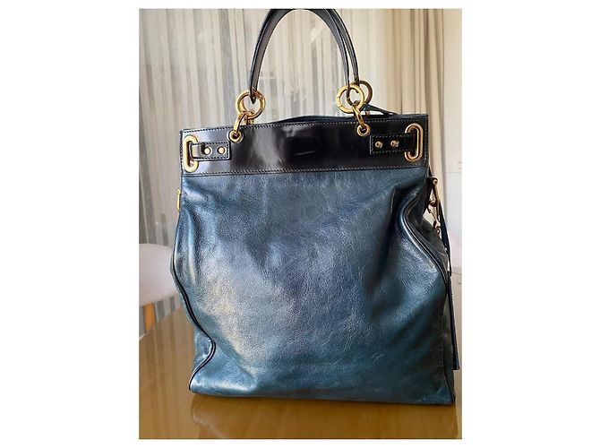 Balenciaga Handtasche aus blauem Leder - Ansicht 14