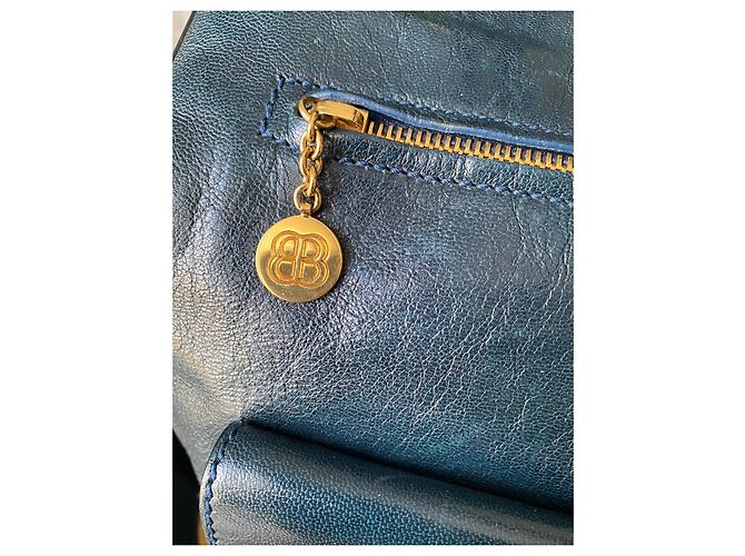 Balenciaga Handtasche aus blauem Leder - Ansicht 16