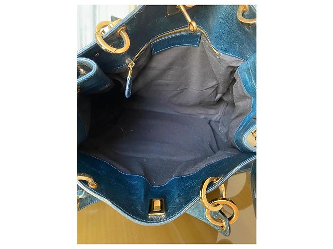 Balenciaga Handtasche aus blauem Leder - Ansicht 17