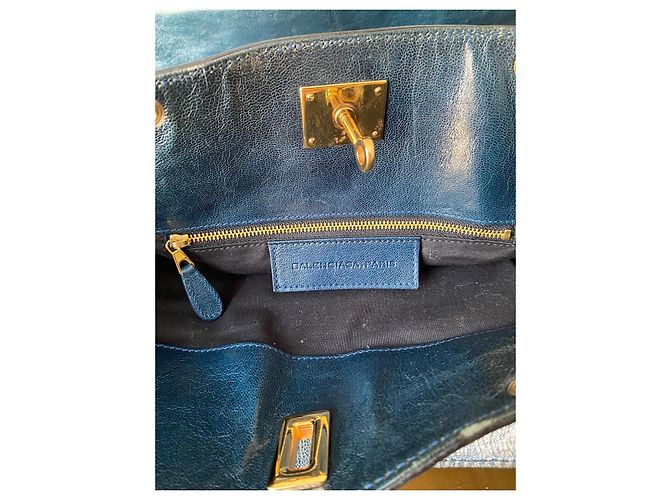 Balenciaga Handtasche aus blauem Leder - Ansicht 18