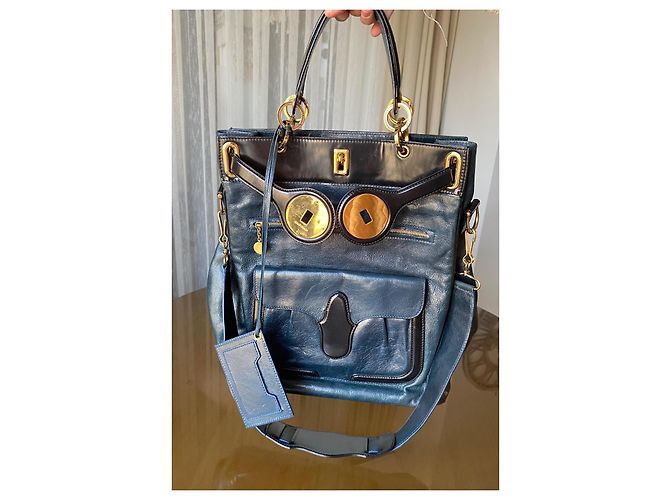 Balenciaga Handtasche aus blauem Leder - Ansicht 2