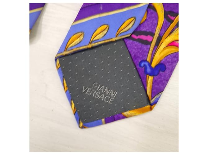 Gianni Versace Purple Patterned Silk Tie Multiple colors Dark purple - view 4