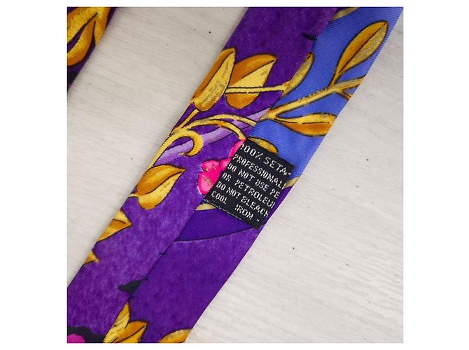 Gianni Versace Purple Patterned Silk Tie Multiple colors Dark purple - view 6