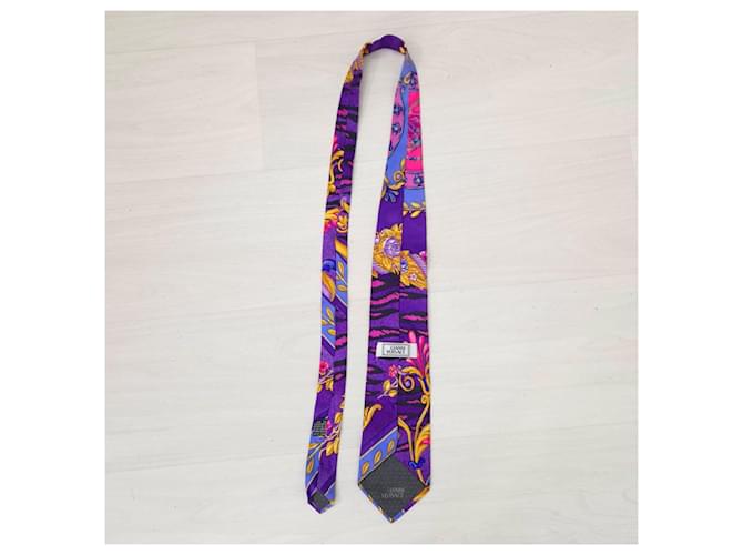 Gianni Versace Purple Patterned Silk Tie Multiple colors Dark purple - view 7