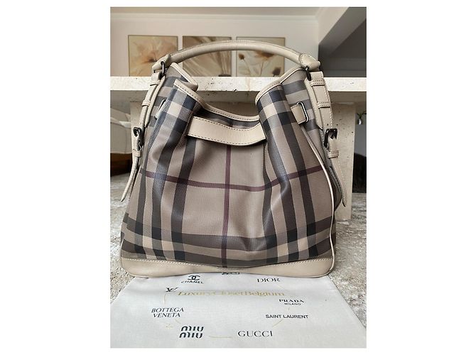 Burberry Haymarket Check - Borsa a secchiello in tela rivestita e pelle - vista 6