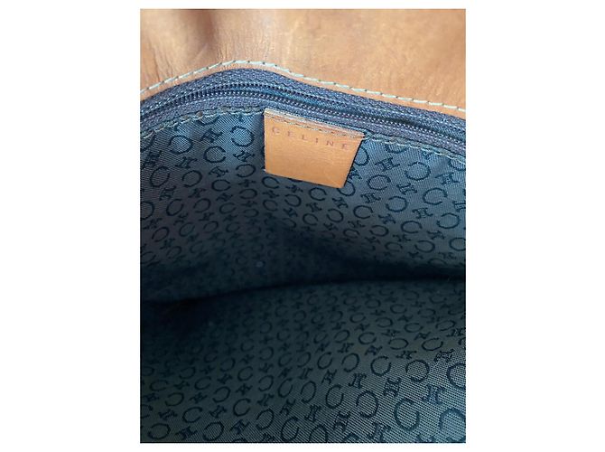 Céline Celine Borsa a Tracolla in Tela Rivestita Triomphe e Pelle Marrone - vista 12