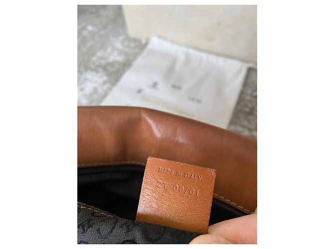 Céline Celine Borsa a Tracolla in Tela Rivestita Triomphe e Pelle Marrone - vista 13