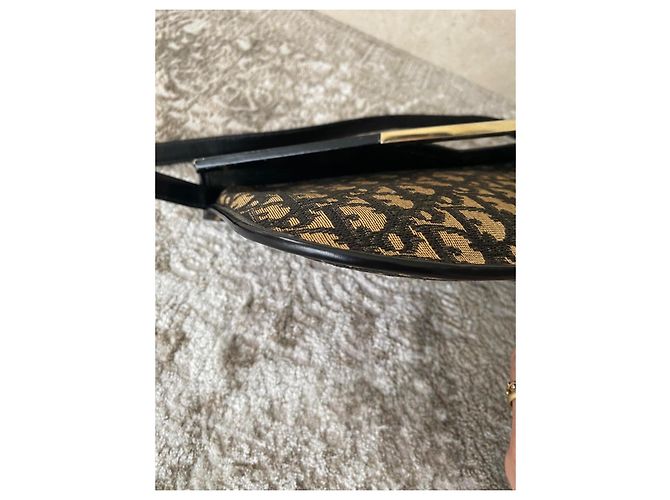 Borsa a tracolla Christian Dior Monogramme in tela jacquard Marrone Nero - vista 10