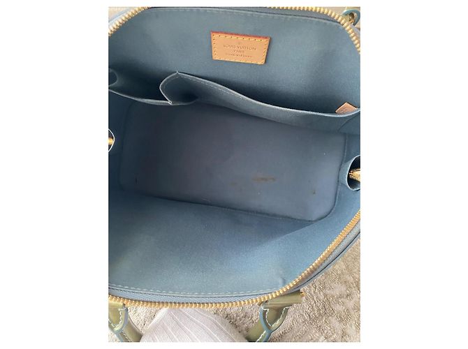 Louis Vuitton Alma Pelle Vernice Verde Kaki - vista 17