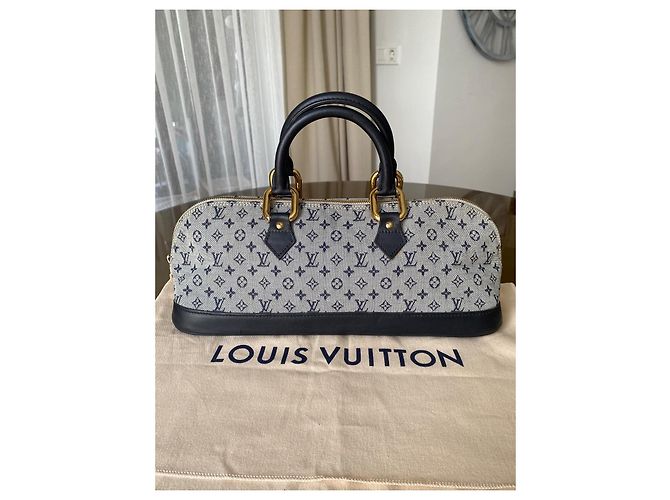 Louis Vuitton Alma Long Monogram Denim - Blu Grigio Monogramma - vista 3