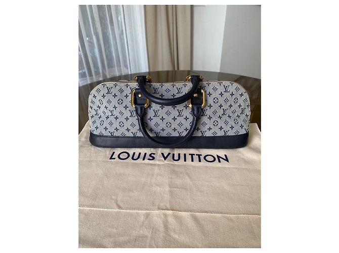 Louis Vuitton Alma Long Monogram Denim - Blu Grigio Monogramma - vista 4