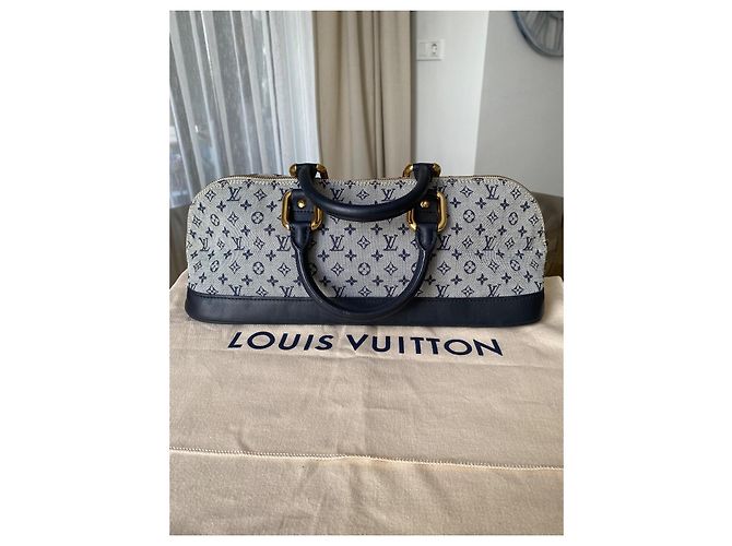 Louis Vuitton Alma Long Monogram Denim - Blu Grigio Monogramma - vista 5