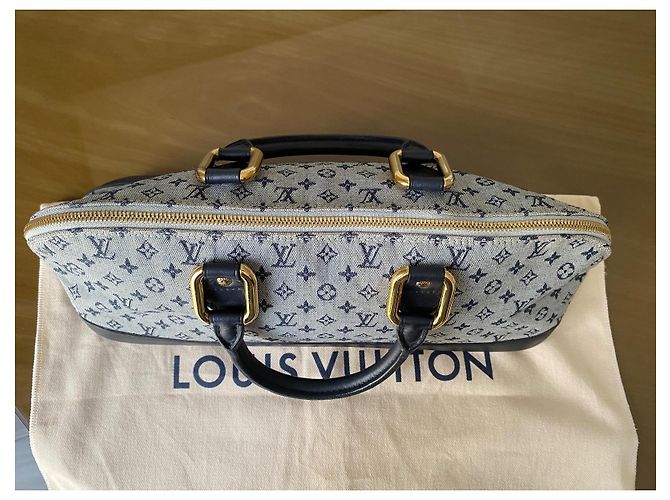 Louis Vuitton Alma Long Monogram Denim - Blu Grigio Monogramma - vista 8
