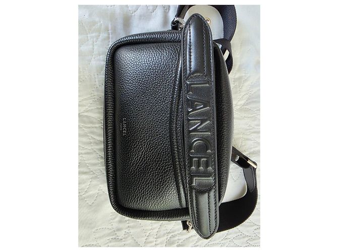 Borsa camera in pelle granulata nera Lancel - nuovo mai indossato Nero - vista 10