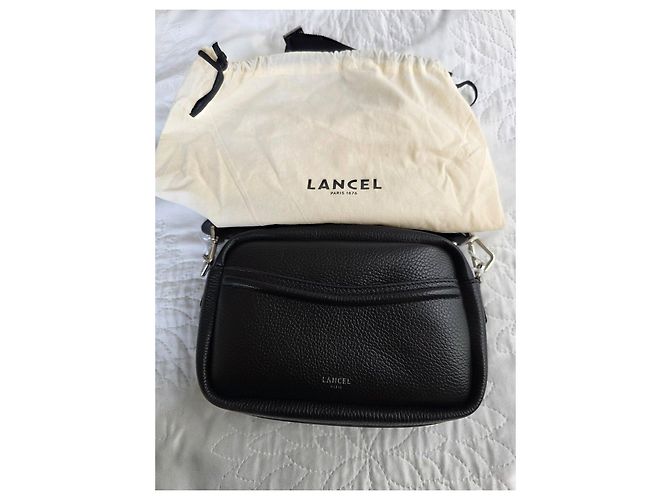 Borsa camera in pelle granulata nera Lancel - nuovo mai indossato Nero - vista 12