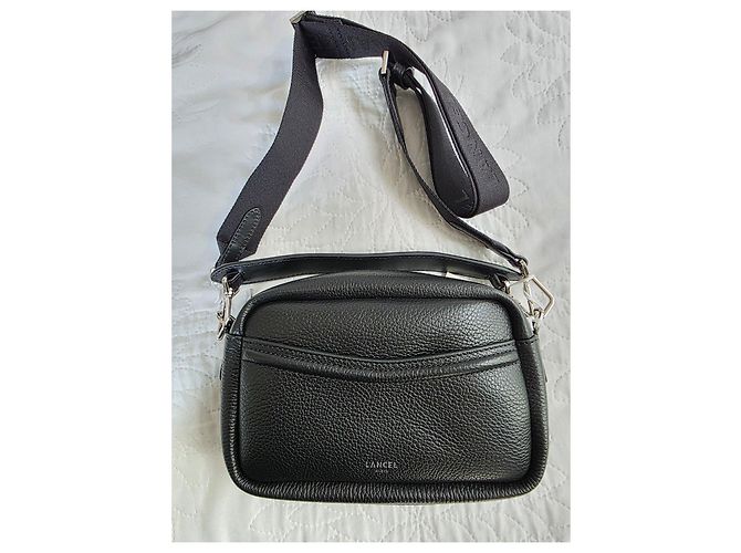 Borsa camera in pelle granulata nera Lancel - nuovo mai indossato Nero - vista 13